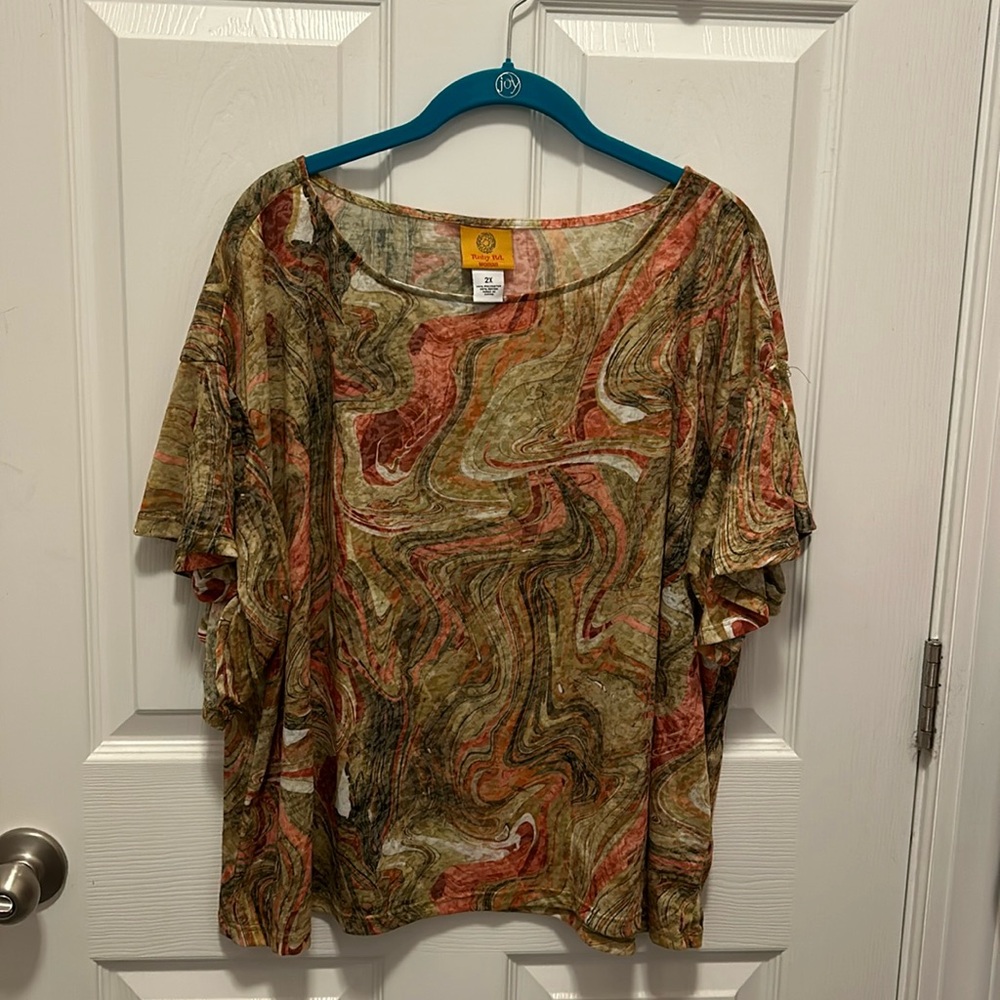 Ruby Rd green with orange and cream.  Brand new without tags.
